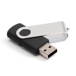 CleverlyGifted® 4GB | Swivel USB Flash Drive, Black and Silver, Portable Data Storage Device, 2.0, Speed Upto 10 mbps,1Pc