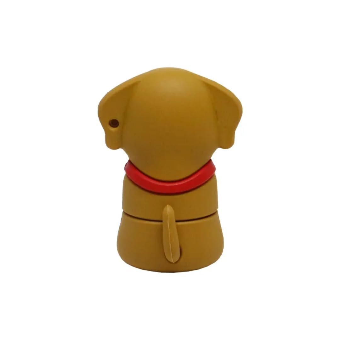 SippyTales~Cute Dog USB Flash Drive, Brown Puppy Design Memory Stick with Red Bone Collar, Novelty Animal Storage Device, 2.0 Pen Drive, High Speed Data Transfer (4, GB)