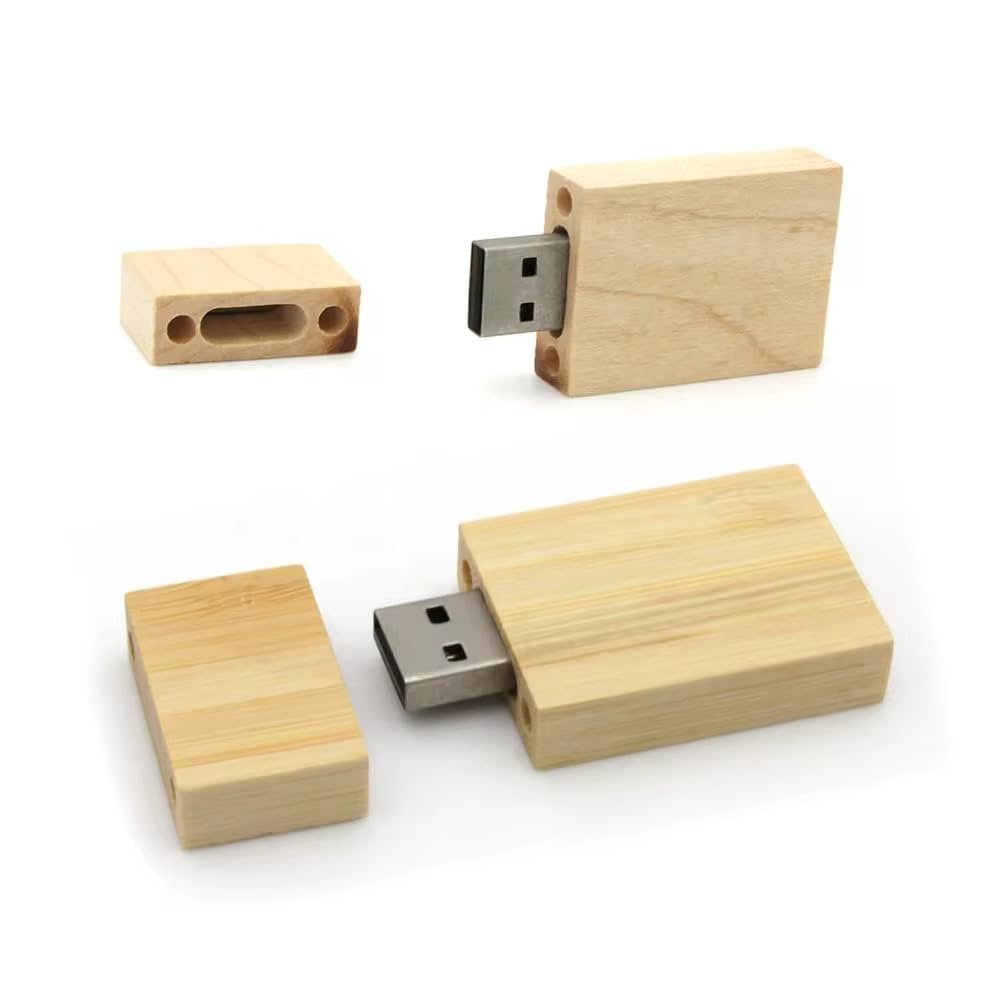 CleverlyGifted® 64GB Wooden Pen Drive | Natural Wood Finish | Minimalist Design | USB 2.0, Speed up to 10 Mbps | Ideal Corporate Gifting Product | 1 Pc