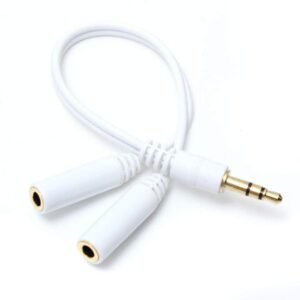 3.5mm jack 1 male to 2 female Stereo headphone earphone Jack Y Splitter audio adapter Cable (Multicolor - Color may vary)