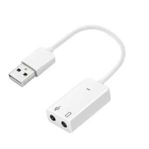 USB External Sound Card Adapter, Dual Channel Audio Interface Compatible with Desktop, Laptop, PS4, Tablet, Voice Synchronization for Speakers, Headset, Microphone