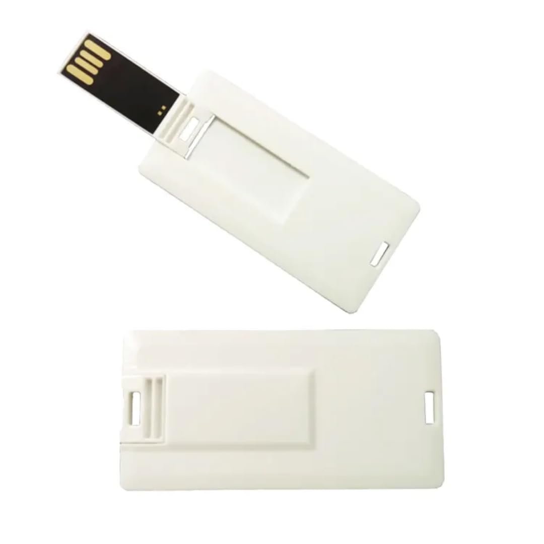 SippyTales~ Mini Credit Card Style USB Flash Drive, White, Slim & Portable Pendrive for Laptop, Desktop, Car | Ultra Thin, Wallet Friendly,|USB 2.0 Storage Device for Office, School, Personal Use 4GB