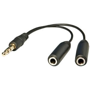 3.5mm Audio Jack Splitter Cable Adapter, Stereo Male to Dual Female Headphone & Mic Y Splitter, AUX Extension Cord for Mobile, Laptop, PC, Tablet – Colors May Vary