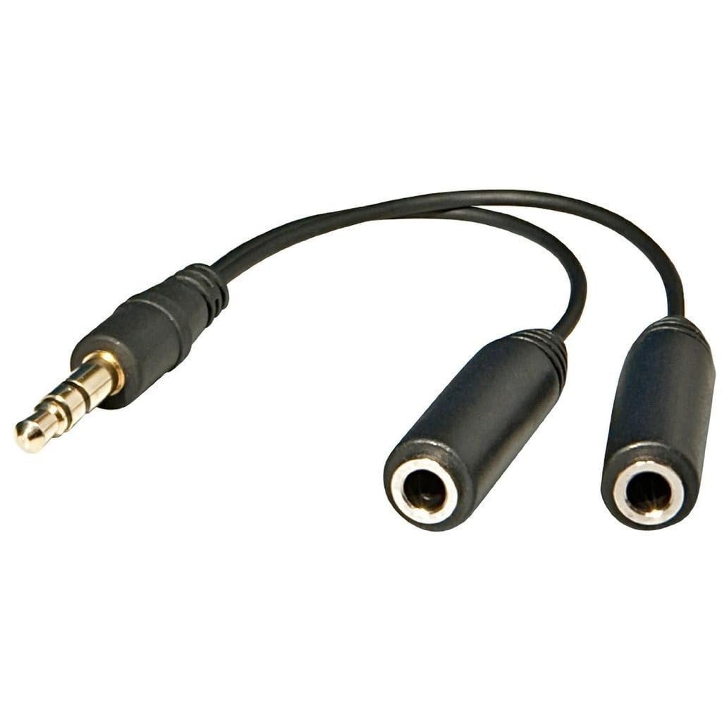 3.5mm Audio Jack Splitter Cable Adapter, Stereo Male to Dual Female Headphone & Mic Y Splitter, AUX Extension Cord for Mobile, Laptop, PC, Tablet – Colors May Vary