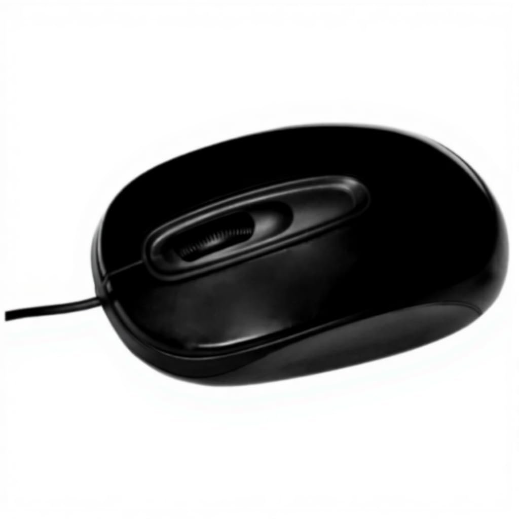 USB Optical Mouse, Black, Wired Computer Mouse with Long Cable, Ergonomic Design for Desktop PC and Laptop