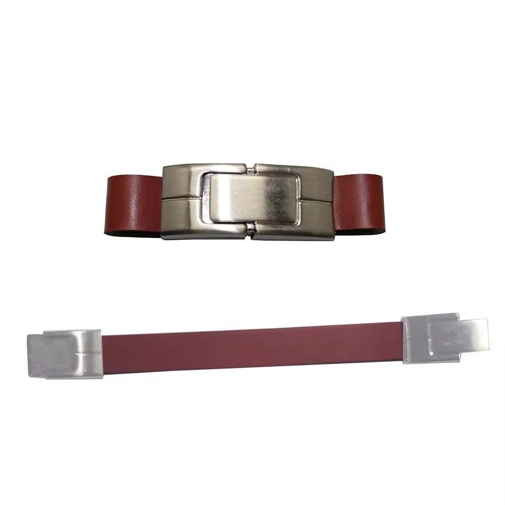 SippyTales Leather Wristband USB Flash Drive 128GB | PU Leather Bracelet Pendrive with Metal Clasp | USB 2.0 Premium Fancy Pen Drive | Grade A Chip | Stylish Gifting USB Disk (Black)