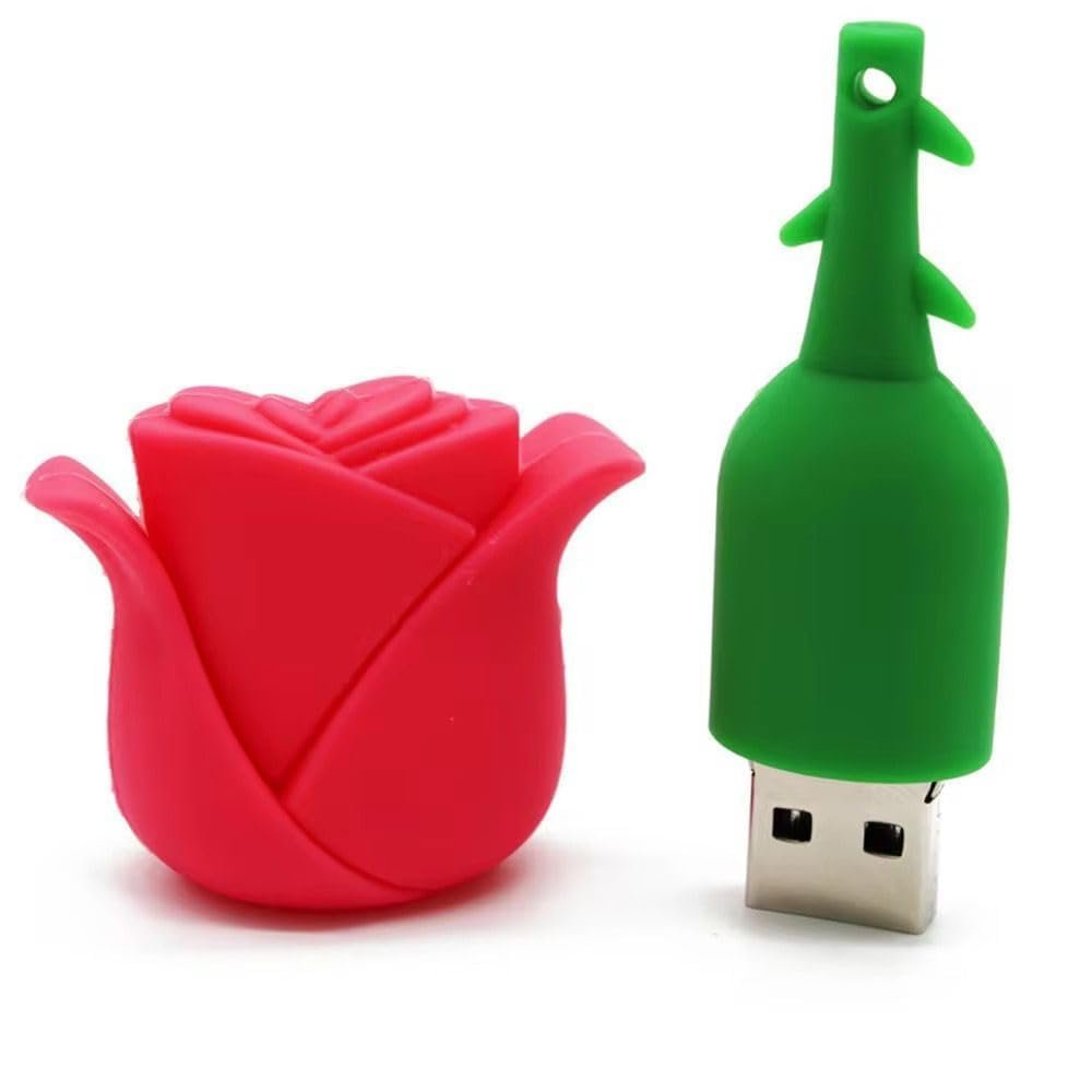 SippyTales~Rose Shaped Pendrive, Red Flower Shaped Flash Drive, High Speed Data Transfer, 2.0 Portable Data Storage Device, Speed Upto 15mbps (16, GB)