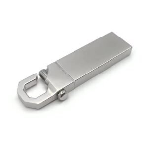 CleverlyGifted® 16GB Metal USB Flash Drive with Hook Design | Silver | Compact Portable Pen Drive for Laptop, PC, Car Audio | USB 2.0, Speed up to 10Mbps