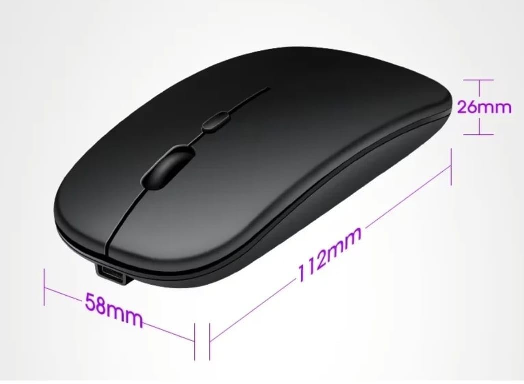 Wireless Mouse, Bluetooth and 2.4G Dual Mode, Rechargeable (Black)