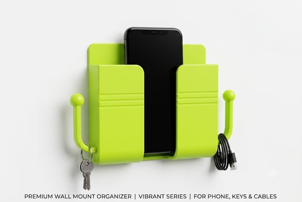 Wall Mount Mobile Phone Holder, Neon Green