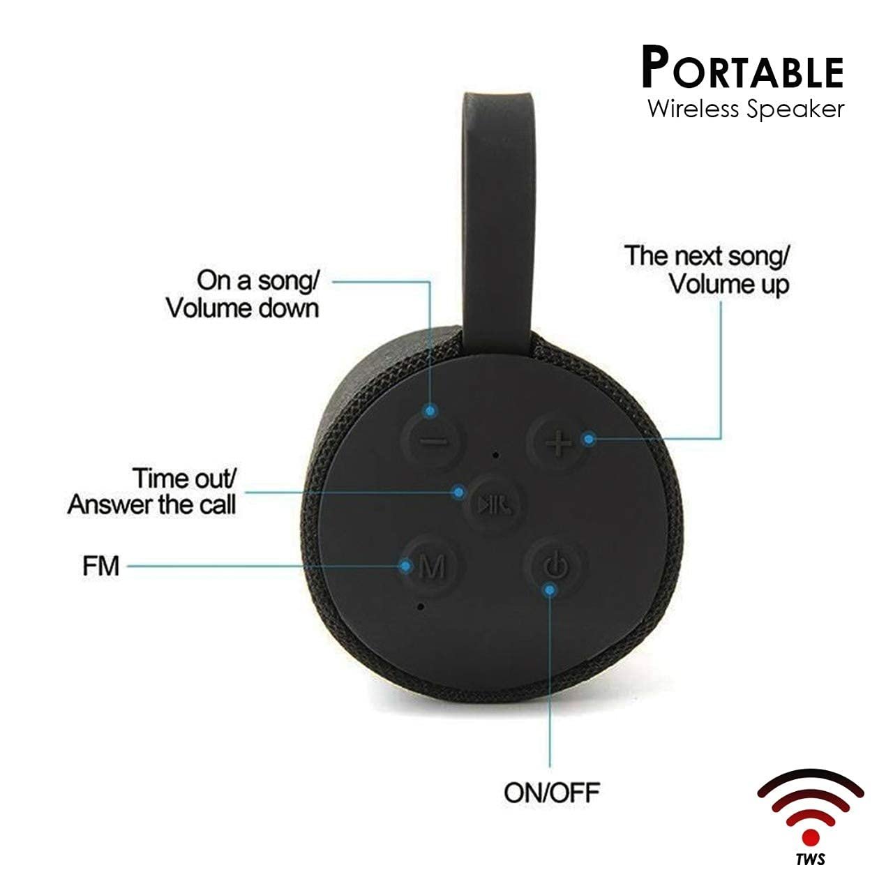 Portable Bluetooth Speaker with USB/Micro SD Card/AUX/Mic Multimedia Speaker