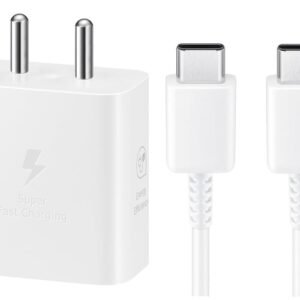 25W Super Fast USB-C PD Charger Compatible with Samsung Galaxy A57 5G, A36 5G, M36 5G, Z Fold 7 – Travel Wall Adapter with USB-C Cable (New Model) (White)