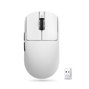 VXE Dragonfly R1 Series Wireless Gaming Mouse – Ultra-Lightweight (48–55 g), PixArt PAW3395/3395 SE Sensor, Adjustable DPI up to 26,000 (R1, White)