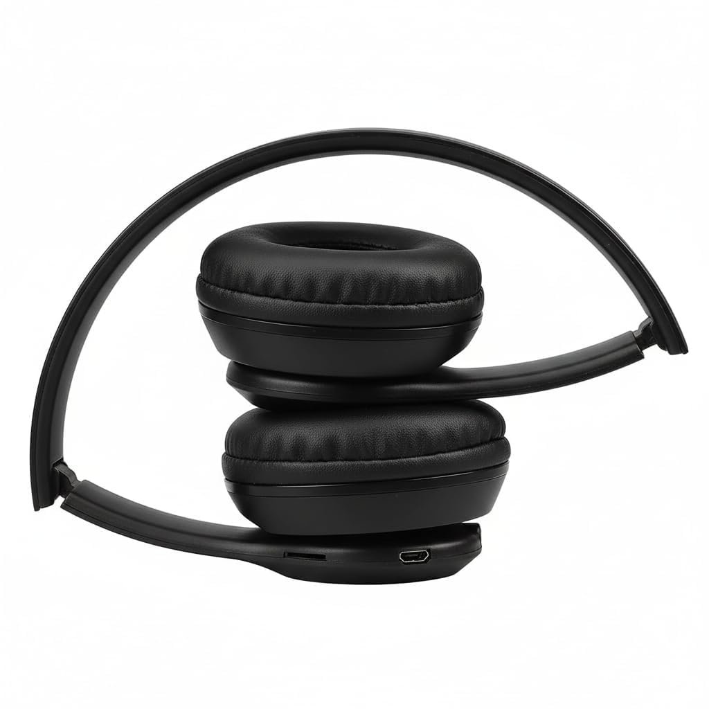NakshSales Wireless Bluetooth Headphones with Deep Bass Stereo Sound, Foldable Over-Ear Design, Soft Cushioned Earpads & Built-in Mic for Music, Online Classes & Travel, Calls