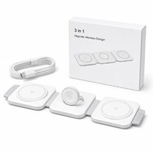 3 in 1 Foldable Wireless Charging Station, White