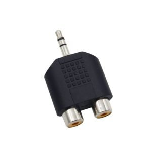 Single 3.5mm male to 2 RCA female dual splitter interface audio connector pack of 1pcs