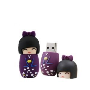 CleverlyGifted® 64GB Purple Japenese Doll USB Flash Drives, 2.0, Gifting Pen Drive, Upto 10Mbps, 1Pc