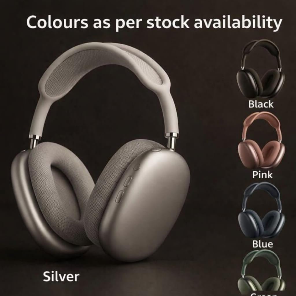 P9 Wireless Headphone, Bluetooth Over Ear Headset with Hi-Fi Stereo Sound, 40mm Drivers, Deep Bass Audio, Foldable Design, Built-in Mic, Multi Colour Wireless Headphones