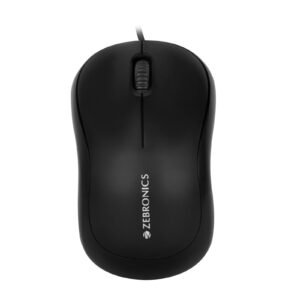 Zeb-Comfort Wired USB Mouse, 3-Button, 1000 DPI Optical Sensor, Plug & Play, for Windows/Mac, Black