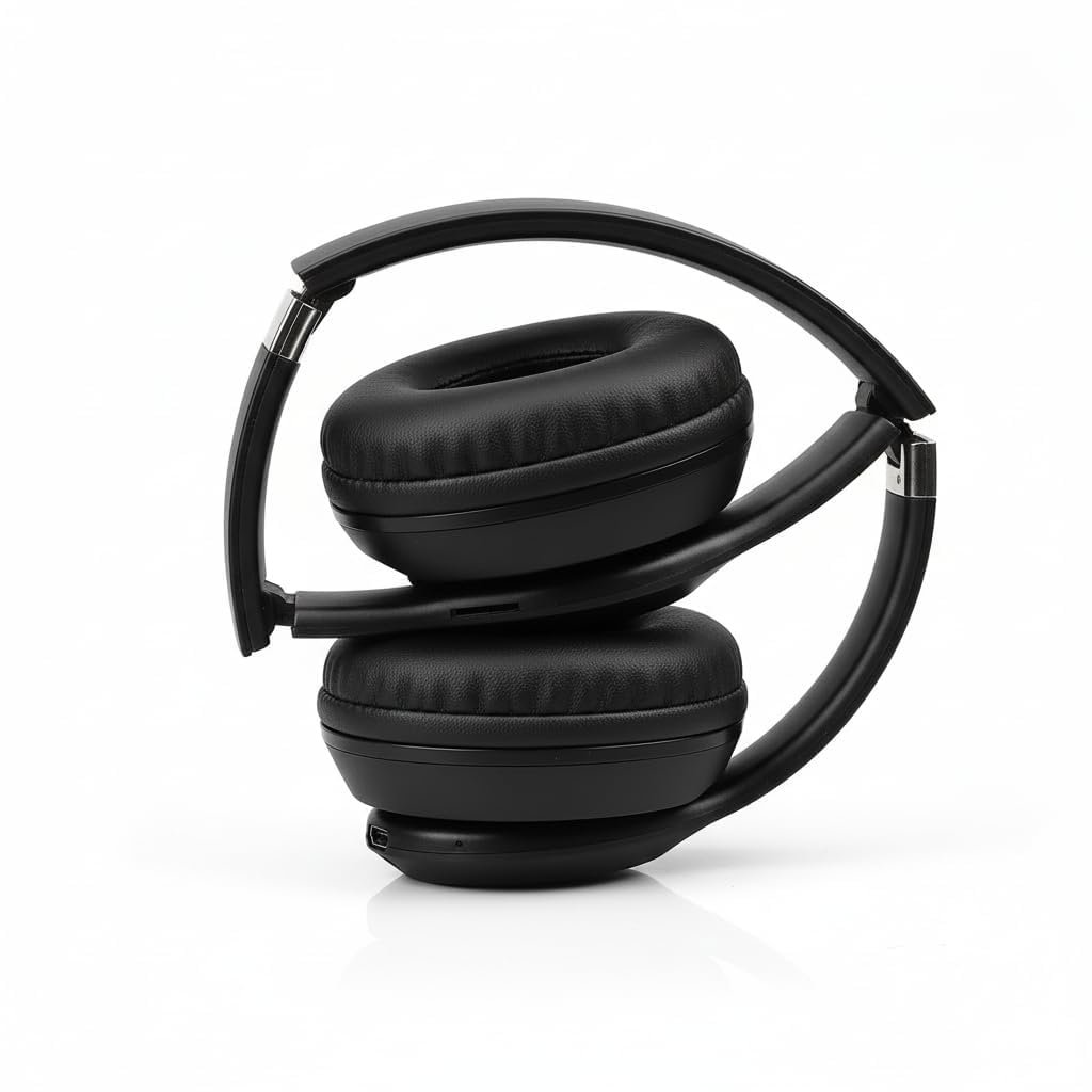 NakshSales Wireless Bluetooth Headphones with Deep Bass Stereo Sound, Foldable Over-Ear Design, Soft Cushioned Earpads & Built-in Mic for Music, Online Classes & Travel, Calls