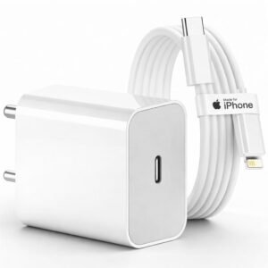 Ishani Ventures 20W USB-C Fast Charging Adapter with Type C Cable, PD 3.0 Quick Charge, Compatible with iPhone 17/16/15/14/13, iPad, Galaxy, Pixel (Adapter + 1m Cable)