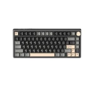 R75 Wireless Mechanical Keyboard, 75% Percent Custom Gaming Keyboard Gasket Mount RGB Backlit with Knob & PBT Keycaps, BT5.1/2.4GHz/USB-C, Hot Swappable Cream Switch