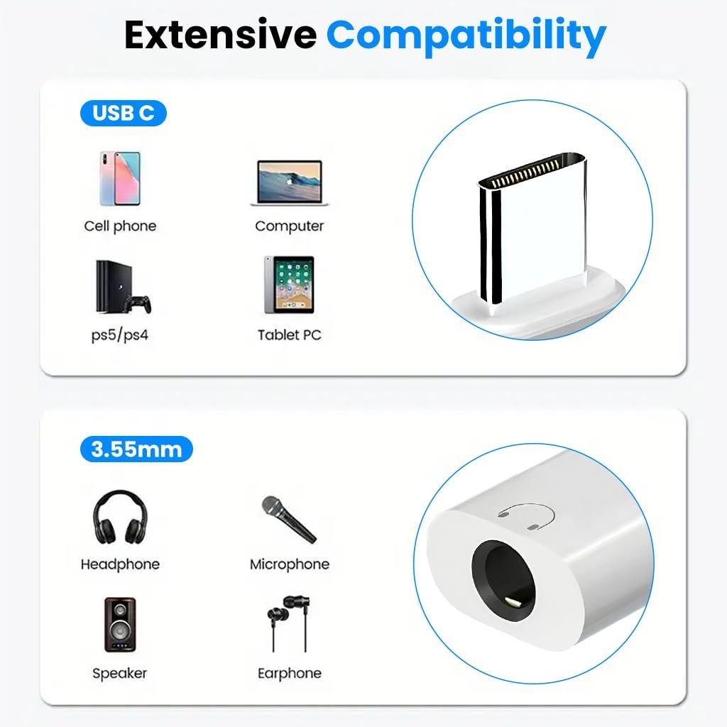 ® Type C to 3.5mm Headphone Jack Connector Built-in Hi-Fi DAC