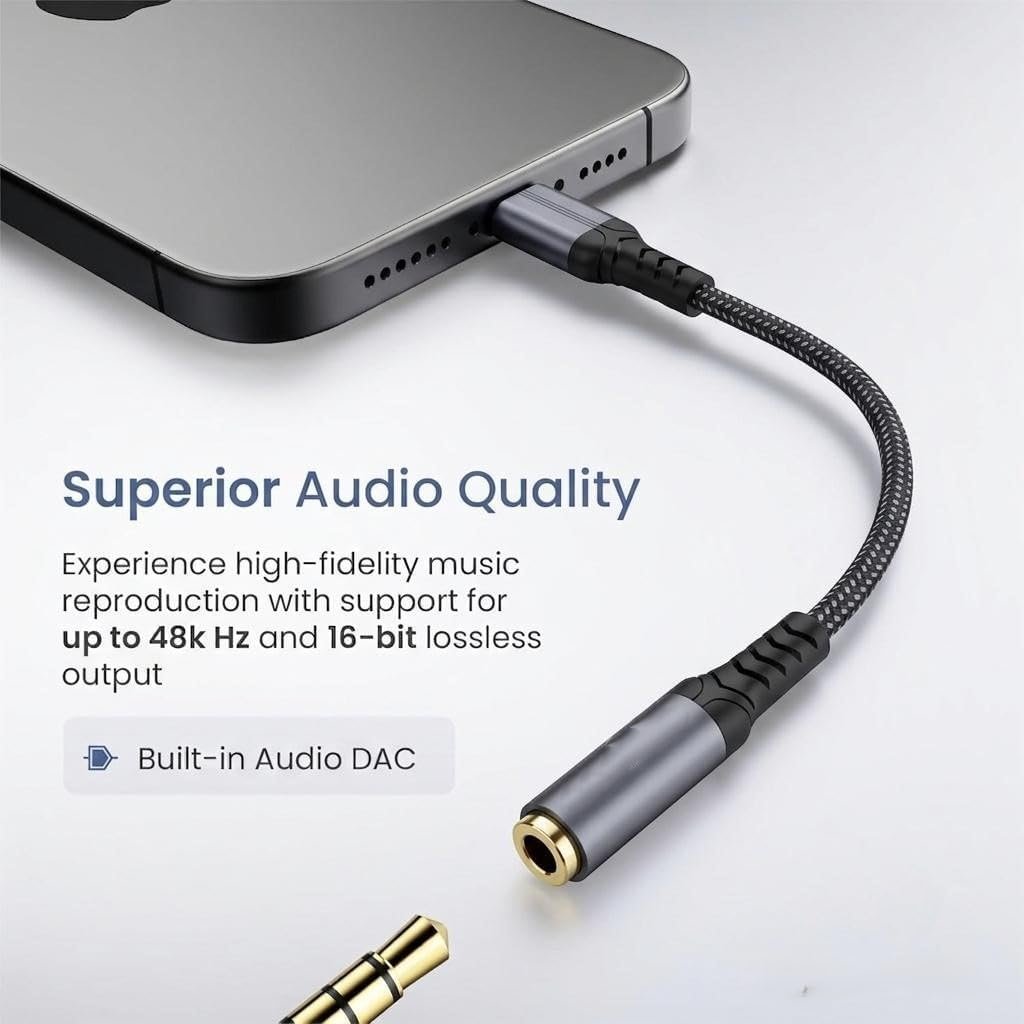 Winsumm USB-C to 3.5mm Audio Adapter with DAC