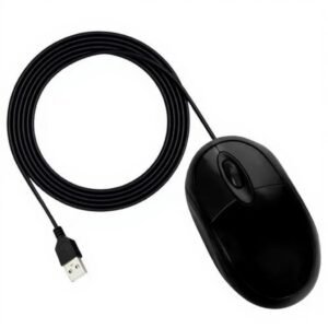 USB Optical Mouse, Black, Wired Computer Mouse with Long Cable, Ergonomic Design for Desktop PC and Laptop