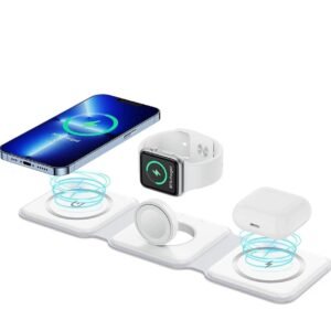 3-in-1 Wireless Charging Station for Phone, Smartwatch & TWS Earbuds – Foldable Wireless Charger Stand
