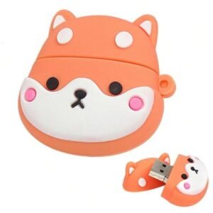 SippyTales~Cartoon USB Flash Drive, Orange and White Design, Cute Dog Style Portable Storage Device, 2.0, High Speed (64, GB)