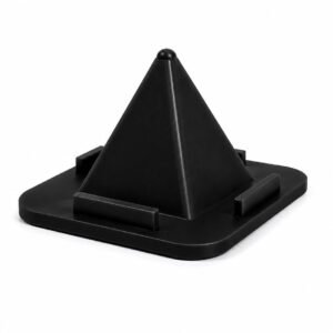 Multipurpose Mobile Phone Stand Holder for Desk | Pyramid Shape Anti-Slip Smartphone Stand for Table, Office & Home Use (Black)