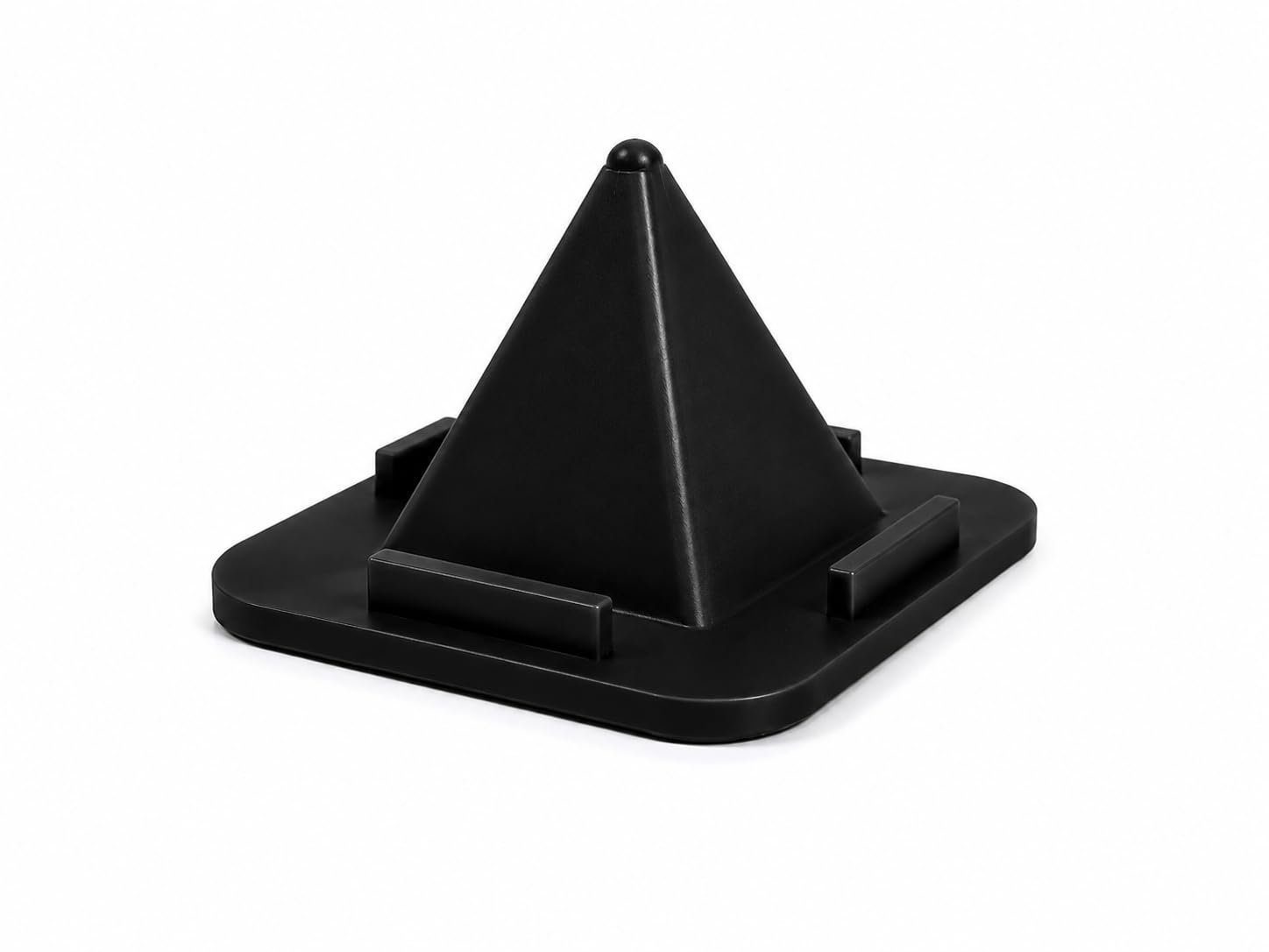 Multipurpose Mobile Phone Stand Holder for Desk | Pyramid Shape Anti-Slip Smartphone Stand for Table, Office & Home Use (Black)