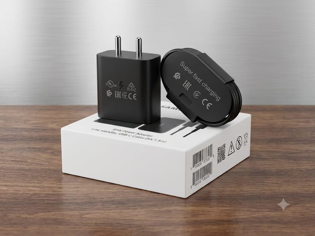 45W PD Super Fast Charger with 5A USB Type-C Cable | Fast Charging Adapter | 1.8M USB-C Cable for Samsung Galaxy S25/S24/S23/S22 Ultra, Note Series & Tab S9
