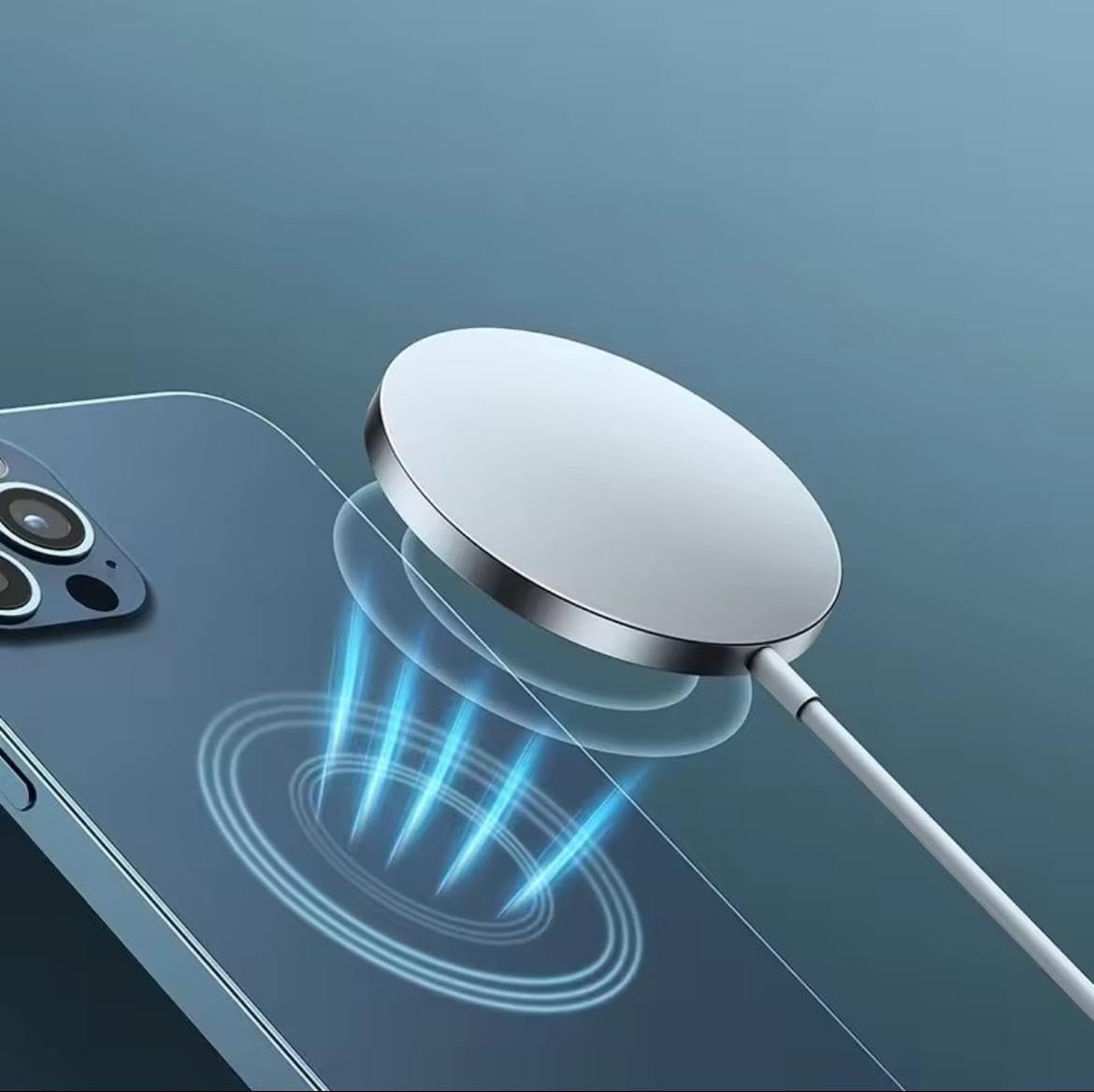 15W Magnetic Induction Wireless Charger with Fast Type-C Charging – Compatible with iPhone 15/14/13/12/11 Series (Standard, Pro, Pro Max) & AirPods