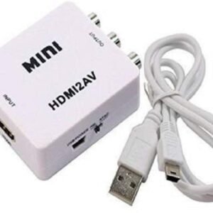 Mini HDMI to AV Converter with HDMI2AV 1080P Adapter Connector for Projector PC Laptop Media Streaming Device (White)