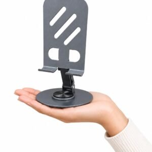 Adjustable Foldable Desk Phone Stand with Anti-Slip Base, Grey