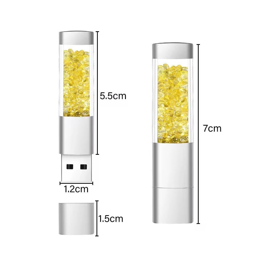 Sippytales Crystal Diamond Shape Pendrive, 4GB-128GB, Upto 10Mbps, Grade A Quality Chips, 2.0, Novelty Fancy USB Drives (8, GB)