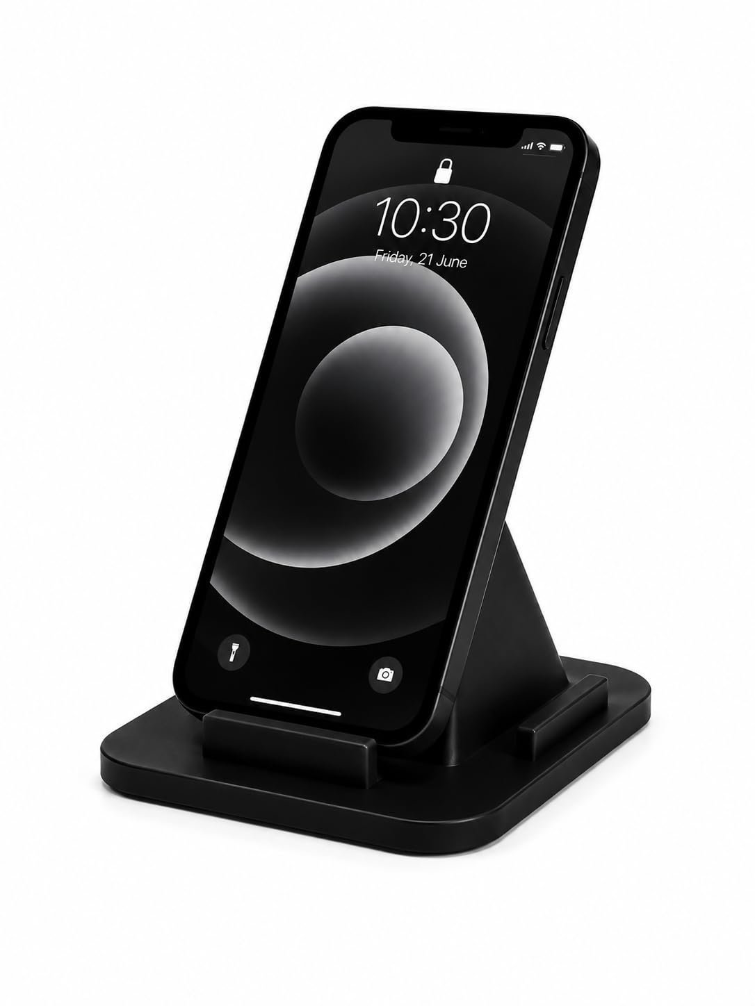 Multipurpose Mobile Phone Stand Holder for Desk | Pyramid Shape Anti-Slip Smartphone Stand for Table, Office & Home Use (Black)