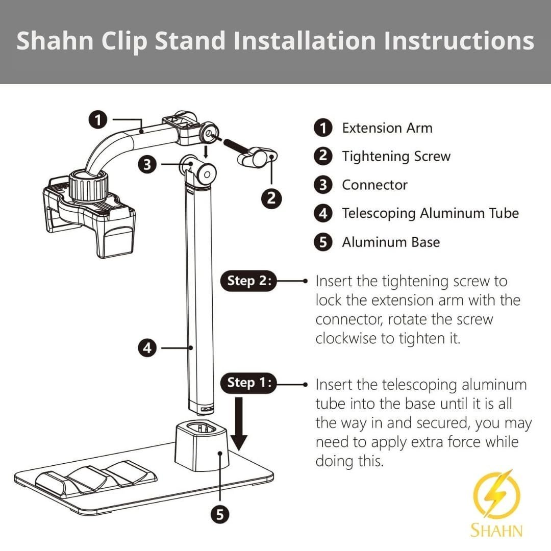 Universal Adjustable Phone Stand: Sturdy Desk Holder with Anti-Slip Clamp for Smartphones and Tablets.