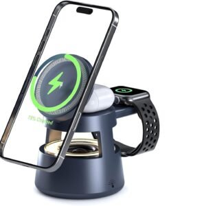 5-in-1 Magnetic Wireless Charging Station & Phone Stand – Compatible with i.Phone, i.Watch, EarPods, Wireless Charging Smart Phones – Fast Charger Dock Station (5 in 1 Charger)