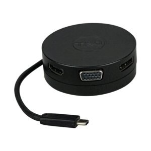 DA300 USB-C Mobile Adapter (6-in-1, Black) – HDMI, VGA, USB-A, USB-C, Ethernet, and DisplayPort Connectivity