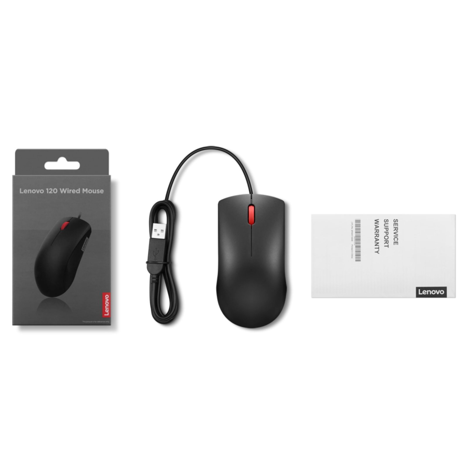 120 Wired Plug & Play USB Mouse, High Resolution 1600 DPI Optical Sensor, 3-Button Design with clickable Scroll Wheel, Ambidextrous, Ergonomic Mouse for Comfortable All-Day Grip (GY51L52636)
