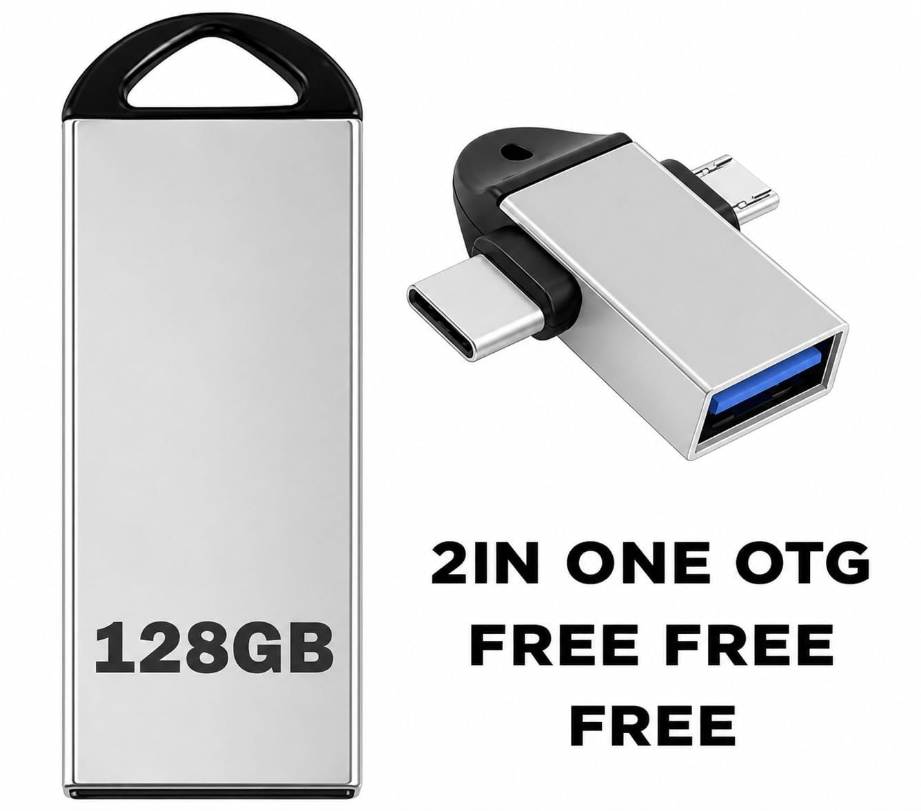 USB 2.0/3.0 Flash Drive with 128 GB Capacity | High Speed, Metal Pen Drive