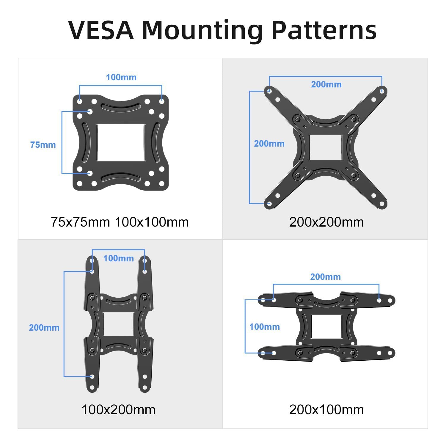 Full Motion TV Monitor Wall Mount for Most 13-43 Inch LED LCD Flat Curved Screen TVs & Monitors, Articulating Arms Swivel Tilt Extension Rotation, Max VESA 200x200mm up to 44lbs, MA1345