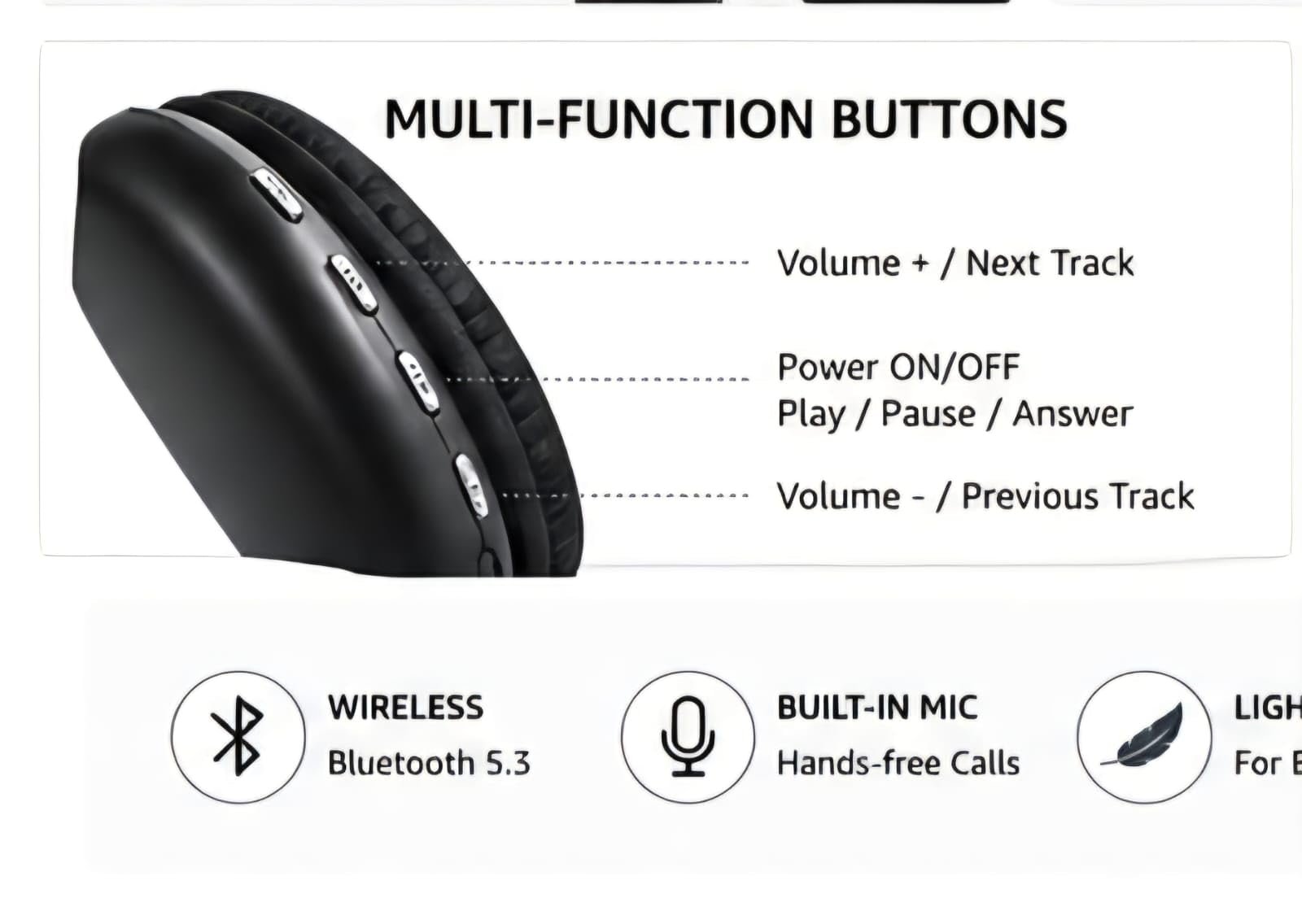 P9 Wireless Headphone, Bluetooth Over Ear Headset with Hi-Fi Stereo Sound, 40mm Drivers, Deep Bass Audio, Foldable Design, Built-in Mic, Multi Colour Wireless Headphones