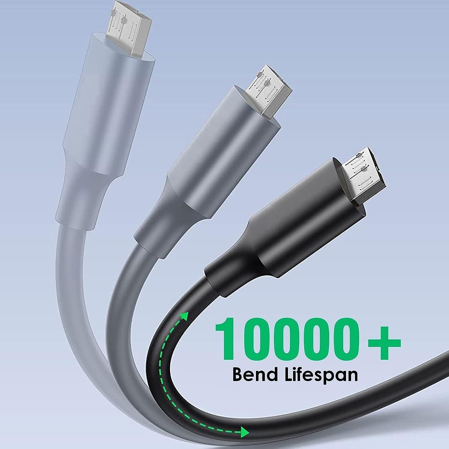 High Speed Data Sync USB 3.0 Type A Male to Micro B Cord for Wd/Seagate/Toshiba/Samsung/Hitachi, Etc External Hard Disk/Drives Cables (Black) (1.5Ft)