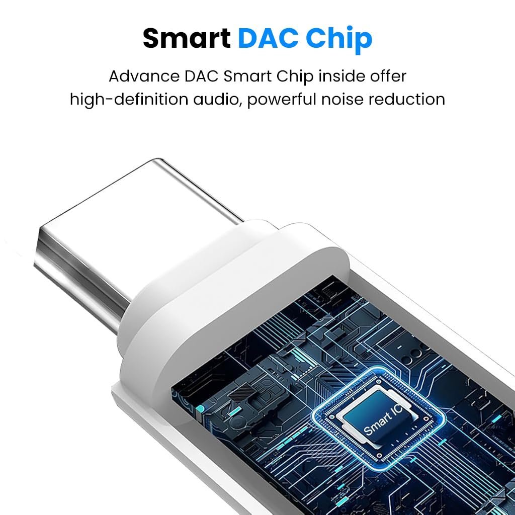 ® Type C to 3.5mm Headphone Jack Connector Built-in Hi-Fi DAC