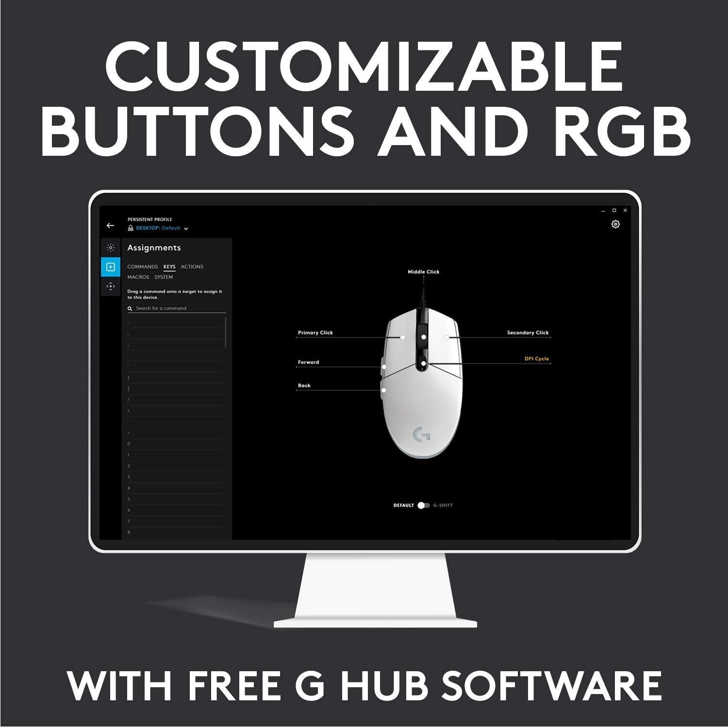 Logitech G102 Light Sync Gaming Mouse with Customizable RGB Lighting, 6 Programmable Buttons, Gaming Grade Sensor, 8K DPI Tracking,16.8mn Color, Light Weight - Black