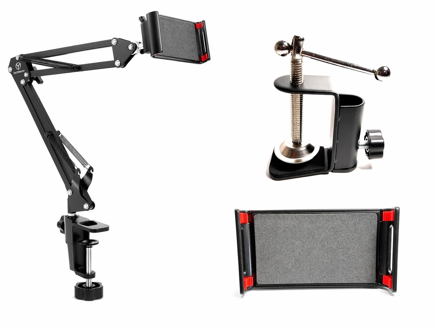 Adjustable Mobile Stand for Desk with Clamp | Overhead Arm Phone Holder for Video Recording, Online Classes & Live Streaming | 360° Flexible Long Arm | Compatible with All Smartphone